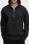 Cotton Regular Fit Half Zipper Hooded Sweat K10K 113762 Beh Men's Sweat K10K11376 - 3