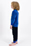 Rolypoly Triceratops Dino Cobalt Blue Boys Velvet Tracksuit Set - 3