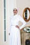 فستان سهرة مقاس كبير أبيض لامع - 3