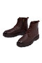 Men's Brown Zippered Thick Soled Leather Boots 25Wfd6857Ft - 3