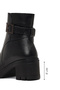 Women's Black Zippered Thick Heeled Leather Boots 25Wfd414118 - 2