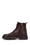 Men's Brown Zippered Thick Soled Leather Boots 25Wfd6857Ft - 2