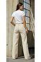 Gabriela Beige Stretch Fabric Super High Waist Loose Stretch Jeans Palazzo Pants - 5