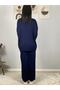Women's Striped Detail Gold Buttoned Oversized Cardigan Pants Set - 7