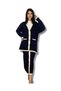 Women's Striped Detail Gold Buttoned Oversized Cardigan Skirt Set