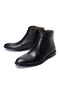 Men's Black Zippered Leather Classic Boots 25Wfd601618 - 3