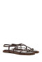 Women's Brown Flip Flops Leather Sandals 25Sfd270118 - 3