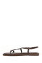 Women's Brown Flip Flops Leather Sandals 25Sfd270118 - 2