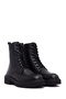 Women's Black Zippered Thick Soled Leather Boots 25Wfd511518 - 4