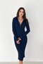 Maxi Boy Polo Neck Half Placket Buttoned Knitwear Dress Aw25El0028 - 7