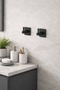 Black Square Adhesive Single Hook Set of 2 Robe Bathroom Hanger - 4