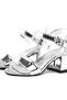 Pony Silver Mirrored Thick Heeled Girls' Evening Dress Shoes - 8