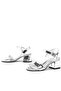 Pony Silver Mirrored Thick Heeled Girls' Evening Dress Shoes - 6