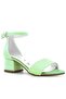 Lilo Glitter Green Single Strap Girls' Heeled Evening Dress Shoes - 2