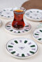 Tabak Evi Porcelain Acem Zade Green Tea Plate 11.8cm Set of 6 - 4