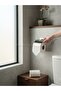 Bathroom and Wc Strong Adhesive Stainless Lid Wc Toilet Roll Holder Paper Holder Economical - 2