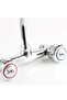 Double Handle Kitchen Faucet Mixer Tap Two Hole Chrome Hot Cold Control خلاط مطبخ Sink Pro Set - 5