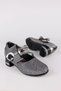 Girl's Shoes Evening Dress Bow Tie Ballerina Shoes with Stones Silvery Gray - 2