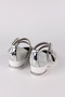 Girl's Shoes Evening Dress Bow Tie Ballerina Shoes with Stones Silvery Silver - 6