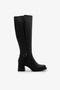 Black Genuine Leather Yandn Zippered Heeled Long Women's Boots - 2