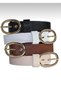 4-Piece Oval Buckle Gold Women's Belt Trouser Belt Dress Belt Shirt Belt Coat Belt - 2