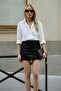 Women's Elastic Waist Sequin Mini Skirt - Black - 2