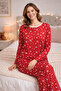 Women's Pajama Set New Year's Themed Suede Fabric - 6