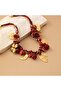 Retro Geometric Red Resin Necklace - 4