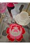 2 Pieces of Red Rose Embroidered Presentation and Cocktail Napkins 14X13Cm - 6