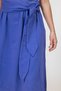 Bold and Young Low Arm Pocketed Embellished Belted Size Cotton Stretch Fabric Skirt Cotton Dress Purple - 7