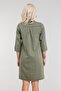 Women's Pocketed 3/4 Sleeve Non-Stretch Front Corded Fabric Cotton Fabric Combination Cotton Woven Fabric Legendary Dress Angle - 5