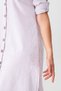 Women's Pocketed Striped Cotton Buttoned Slit Shirt Dress Lilac Ecru Striped - 6