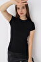 Women's Black Short Sleeve Crew Neck Body - 5