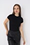 Women's Black Short Sleeve Crew Neck Body - 4