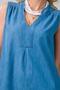 Women's Thin Denim Fabric Washed Cotton Light Blue Denim Dress with Pockets - 6