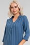 Women's Pocketed 3/4 Sleeve Non-Stretch Front Corded Fabric Cotton Fabric Combination Cotton Woven Fabric Legendary Dress - 6