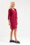 Pocketed Washed Cotton Stretch Fabric Dress Burgundy - 3
