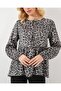 Women's Patterned Long Sleeve Blouse 970 - Anthracite - 6