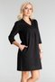 Women's Pocketed 3/4 Sleeve Non-Stretch Shoulder Gathered A-Line Pleated Cotton Woven Fabric Legendary Dress - 4