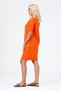 Pocketed Washed Cotton Stretch Fabric Dress Orange Short Sleeve - 3