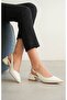 Women’s Mely Buckled Low-Heeled Shoes - White-Leather