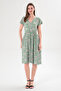 Women's V-Neck Print Viscose Dress / Stylish and Comfortable Use / New Trend / Different Color Options - 2