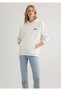 Logo Printed Hooded Ecru Sweatshirt 1S10243-70057