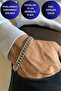 Stainless Steel Men's Thick Knitted Model Chain Bracelet Shiny Silver Gray 21 cm