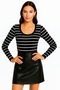 Women's Corded Fabric Havuz Yaka Ribbed Knit Blouse – Novelle