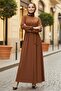 Esnel Belted Dress 1366 - Brown - 4