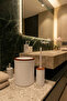 2-Piece Bathroom Set, Trash Can and Wc Brush Holder, White, Volume: 6 Liters - 8