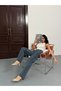 Women's High-Waisted Special Design Blue Wide-Leg Pants - 8
