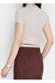 Mock Neck Short Sleeve Soft Textured Stretchy Women's Bodysuit - 4