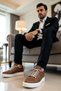 Men's Lace-Up Low Sole Sneakers Round Toe 100% Linen Functional Durable Stylish